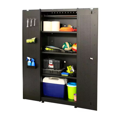 7-Piece Regular Duty Welded Steel Garage Storage System in Black (109 In. W X 75 In. H X 19.6 In. D)
