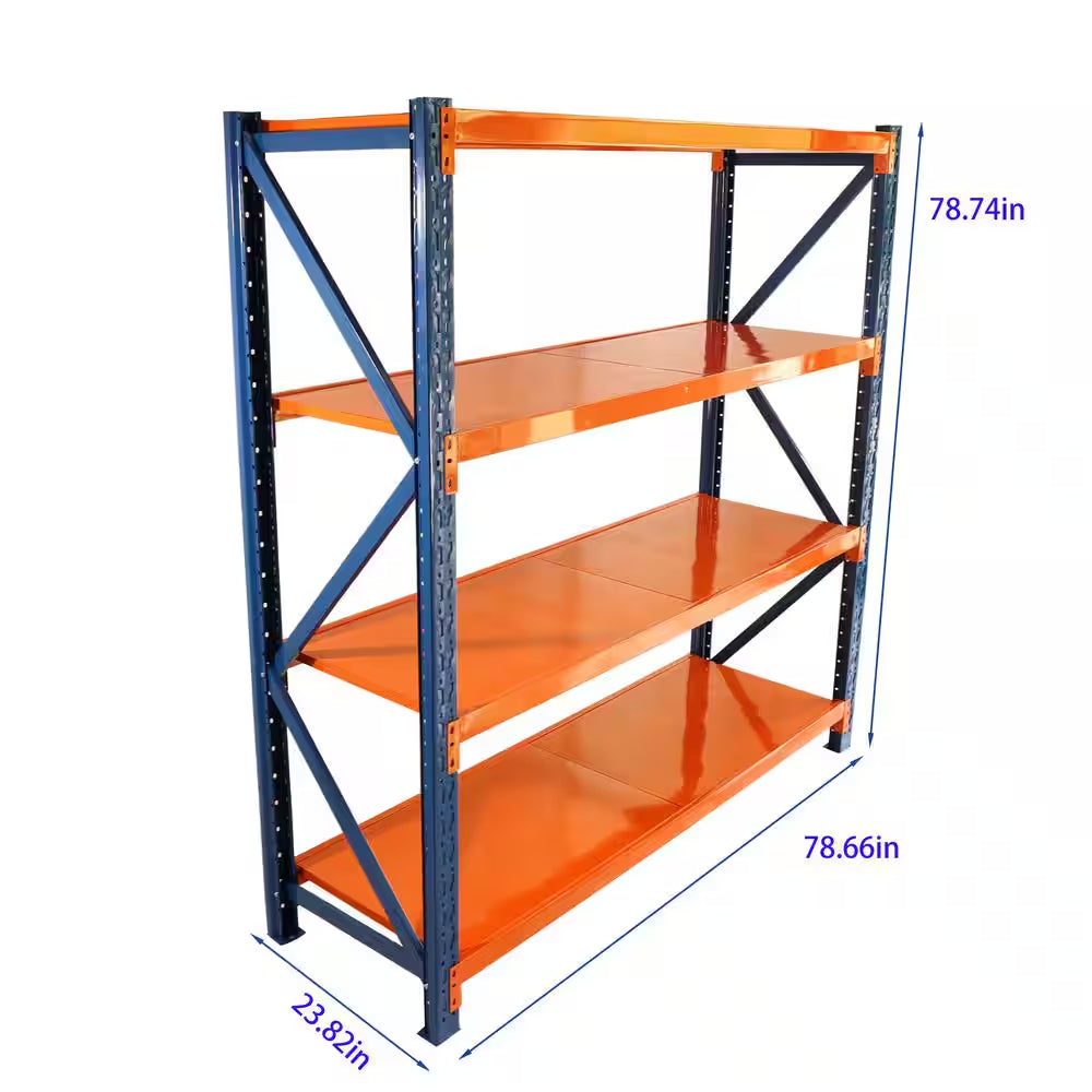 4 Tier Steel Heavy Duty Adjustable Garage Storage Shelving Unit in Orange (78.7 In. W X 78.7 In. H X 23.8 In. D)