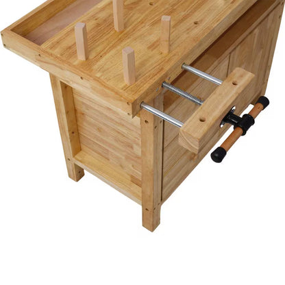 50 In. Wood Workbench Woodworking Bench with 3-Drawers