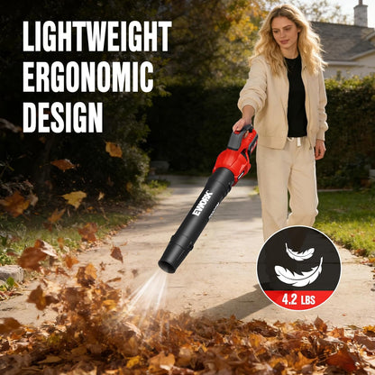 20V Cordless Leaf Blower, Heavy Duty 700CFM 200MPH Electric Leaf Blower with 2 X 4.0Ah Batteries & Fast Charger, 2-Speed Adjustable for Patio, Garden, Yard and Snow Blowing