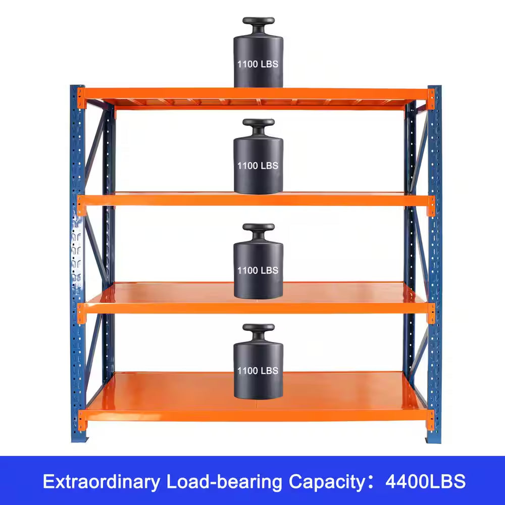 4 Tier Steel Heavy Duty Adjustable Garage Storage Shelving Unit in Orange (78.7 In. W X 78.7 In. H X 23.8 In. D)