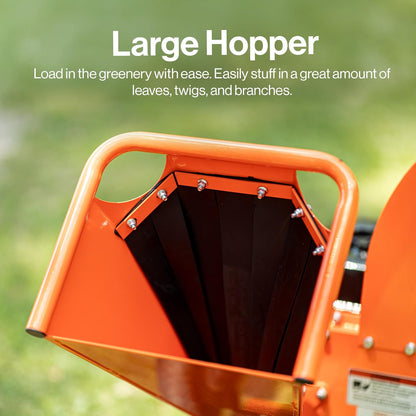 Mini Wood Chipper Shredder Mulcher Heavy Duty 7HP Compact Design 3" Inch Max Capacity