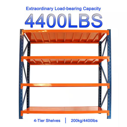 4 Tier Steel Heavy Duty Adjustable Garage Storage Shelving Unit in Orange (78.7 In. W X 78.7 In. H X 23.8 In. D)
