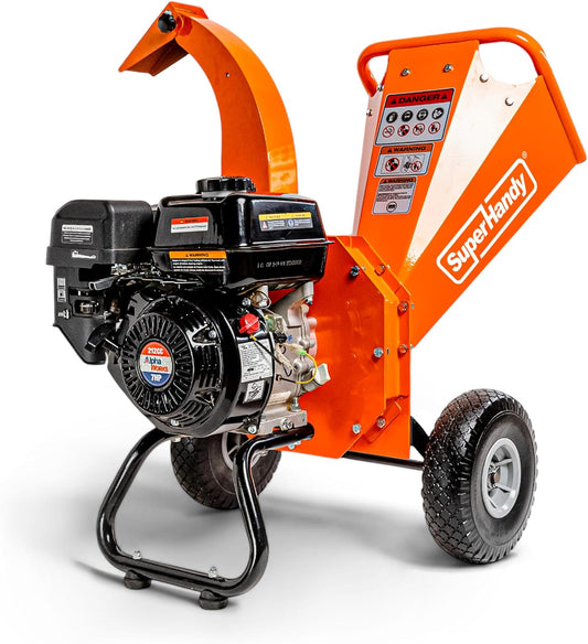 Mini Wood Chipper Shredder Mulcher Heavy Duty 7HP Compact Design 3" Inch Max Capacity