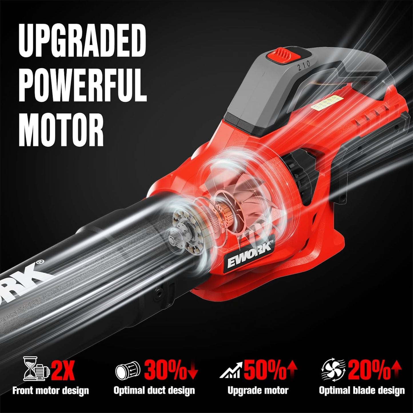 20V Cordless Leaf Blower, Heavy Duty 700CFM 200MPH Electric Leaf Blower with 2 X 4.0Ah Batteries & Fast Charger, 2-Speed Adjustable for Patio, Garden, Yard and Snow Blowing